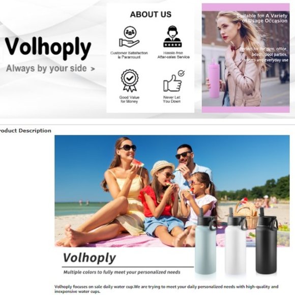 Insulated Stainless Steel Sports Water Bottle - Leak Proof w/ 2 Lids - Picture 10 of 10